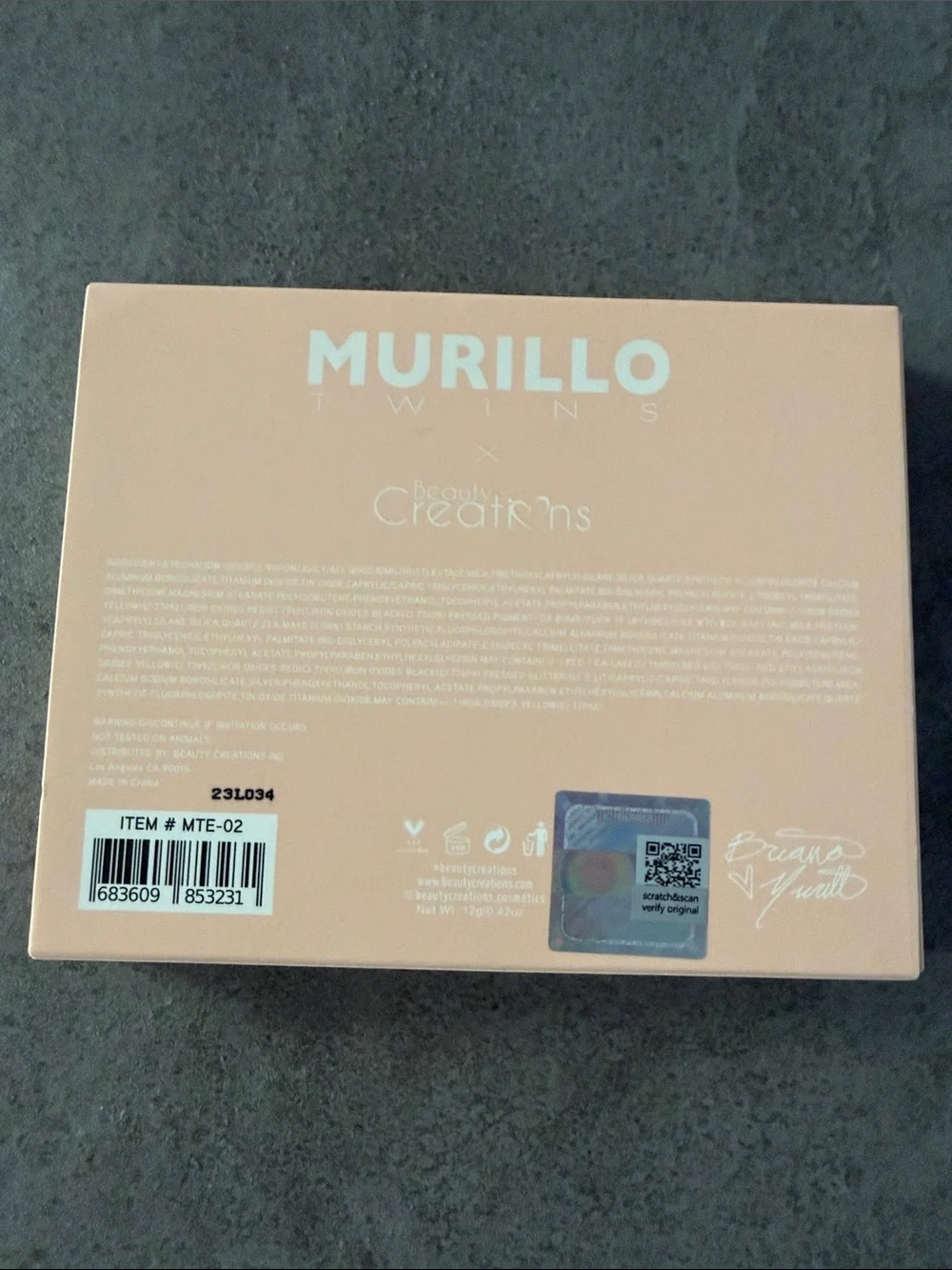 Murillo Twins X Beauty Creations Eye Shadow Pallet in Briana.